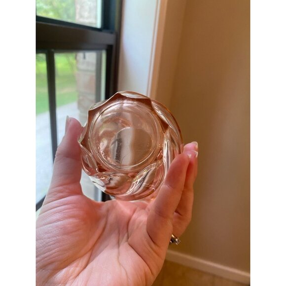 Vintage ART DECO Vase PINK Swirl GLASS 5" - Picture 3 of 7